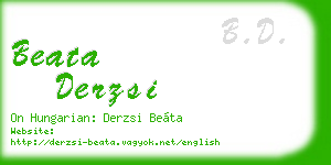 beata derzsi business card